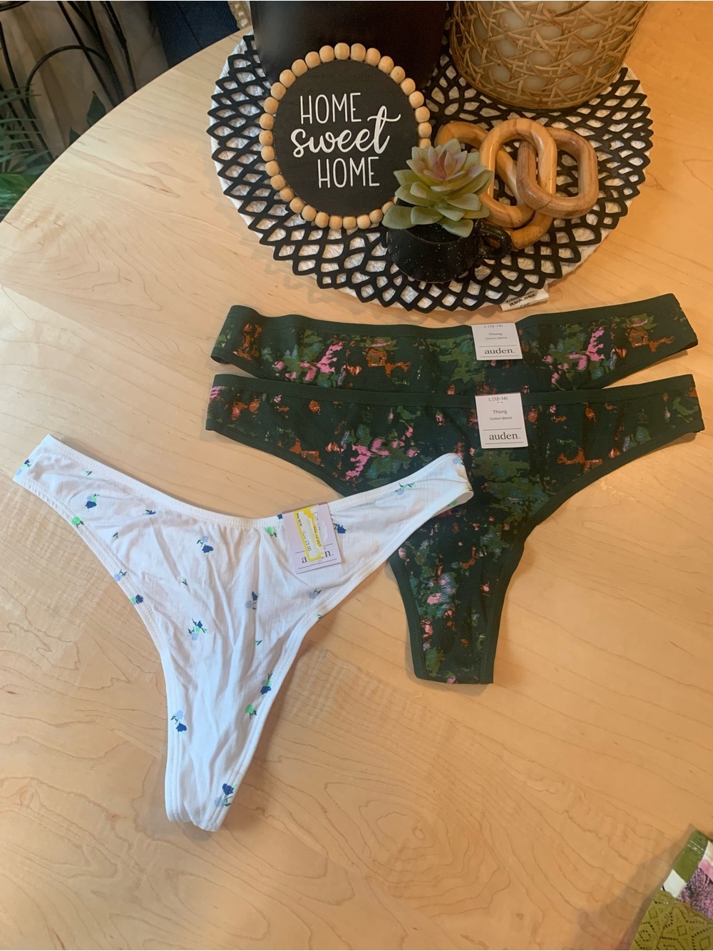 3 pair Auden thong underwear size Large